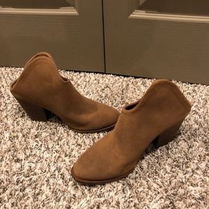Suede Backless Booties w/ Heel